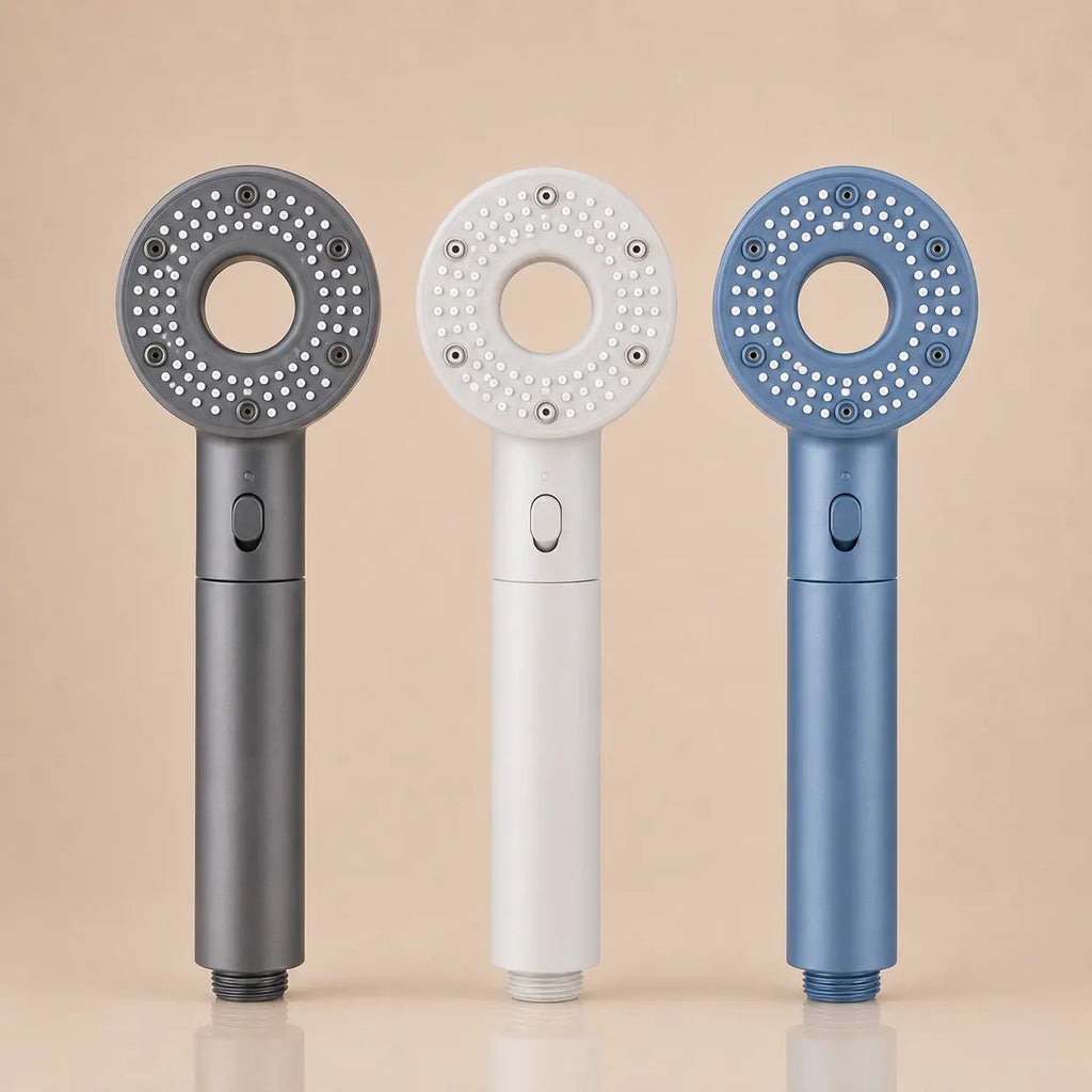 Pommeau de Douche Anti-Calcaire 5 Modes – Bleu + Cartouche Incluse