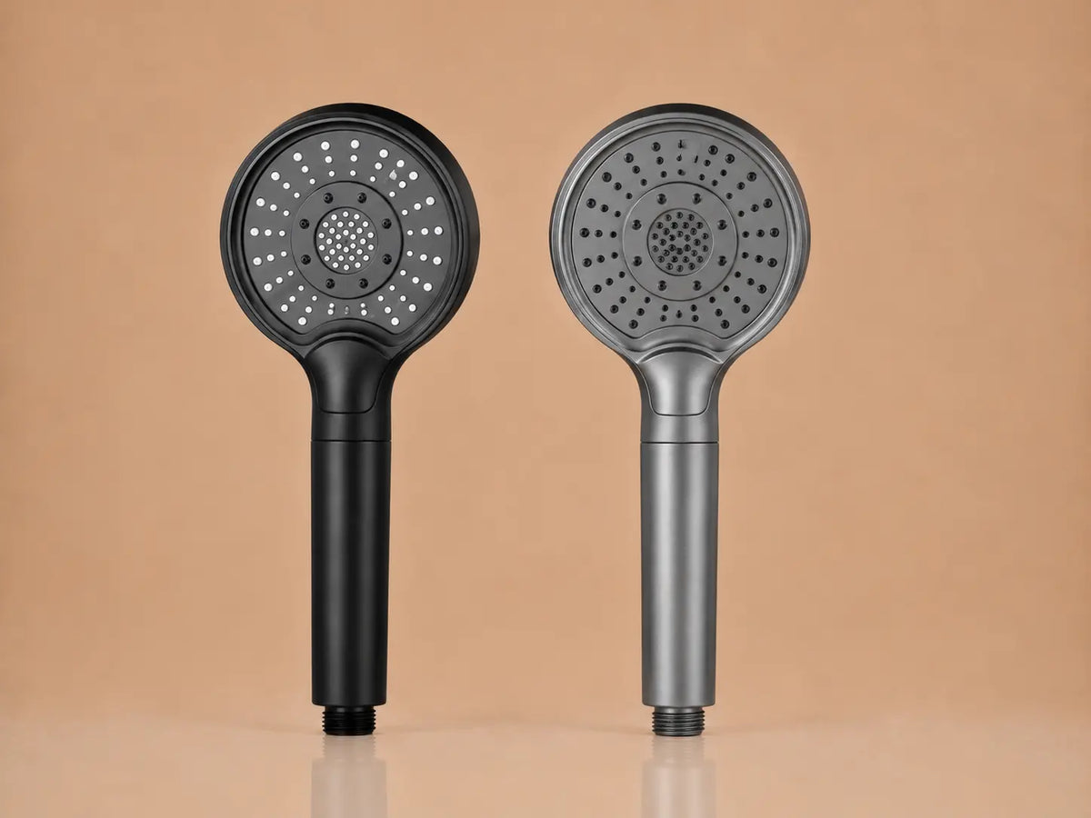 Pommeau de Douche Haute Pression Grand Panneau 12cm 3 Modes – Gris