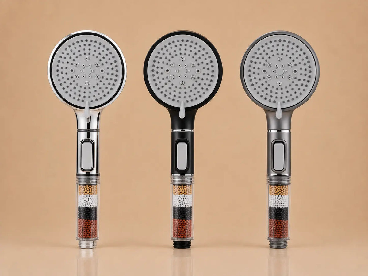 Pommeau de Douche Filtrant 5 Modes + Support – Graphite