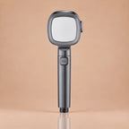 Pommeau de Douche Carré 3 Modes Bouton Stop – Gris