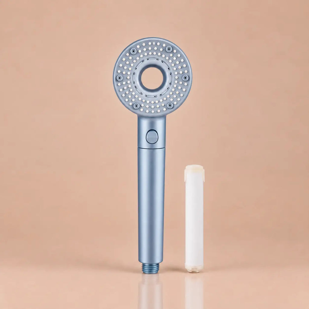 Pommeau de Douche Anti-Calcaire 5 Modes – Bleu Clair + Cartouche Incluse