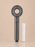 Pommeau de Douche Anti-Calcaire 5 Modes – Gris + Cartouche Incluse