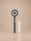 Pommeau de Douche Anti-Calcaire 3 Modes avec Brosse Massage – Gris Clair